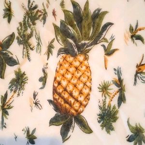Vintage pineapple print oversized summer scarf